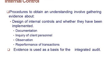 Obtain, Document, and Evaluate Internal Controls