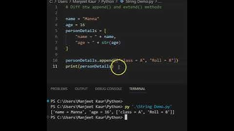 Python | Difference between append() and extend() methods | Interview Question