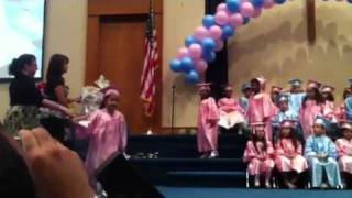 Alyssa getting her Kindergarten diploma