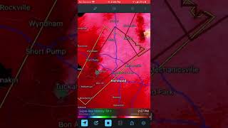Tornado Warnings NW and NE Richmond VIRGINIA Super Res Velocity Radar indicated