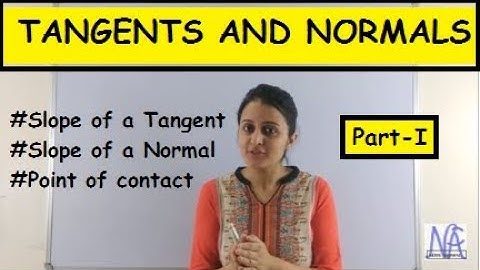 TANGENTS AND NORMALS-PART 1 (APPLICATION OF DERIVATIVES CLASS XII 12th)
