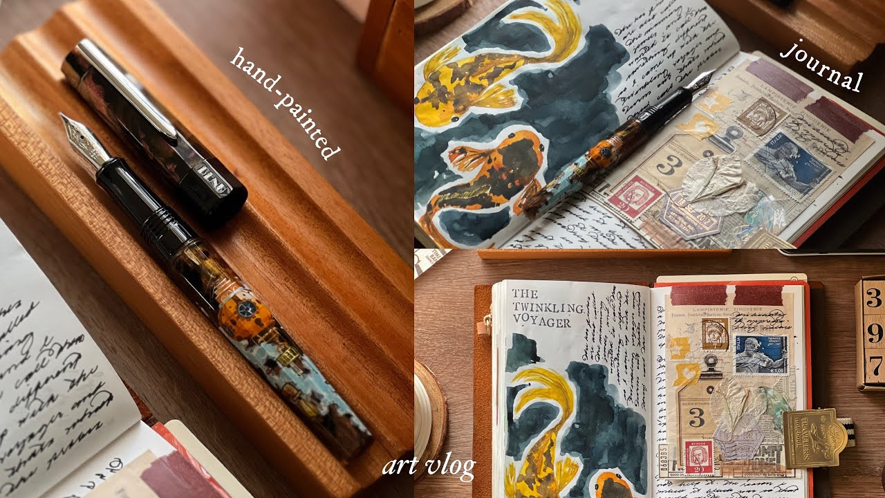 my prettiest fountain pen yet!! 🖋️ journal with me (vintage) + unboxing the benu steampunk voyage 🕰️