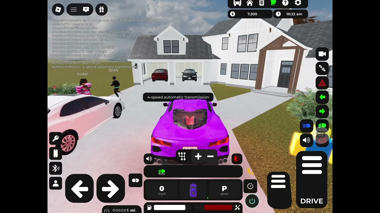 Car startups in Roblox
