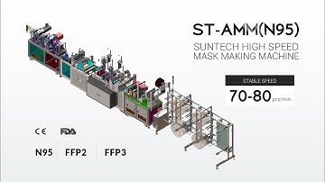 Automatic FFP2 N95 High Speed Mask Making Machine Over 70 pcs/min