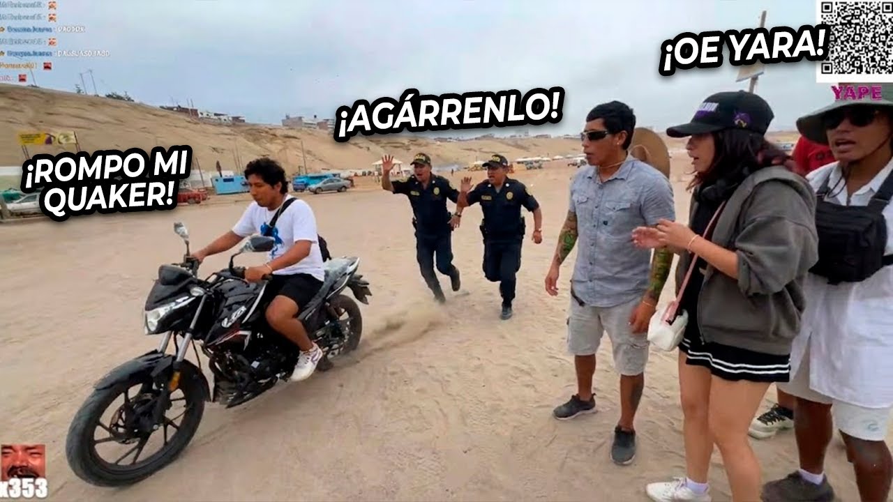 JEFRAIN SE ROBA UNA MOTO EN LA PLAYA CON STREAMERS 😂