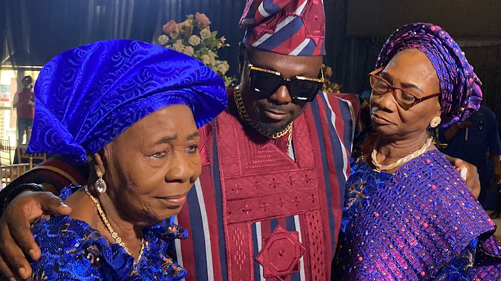 KUNLE AFOD PROSTRATES TO HIS MOTHER AND GRANDMOTHER AT HIS 50TH BIRTHDAY CELEBRATION IN LAGOS