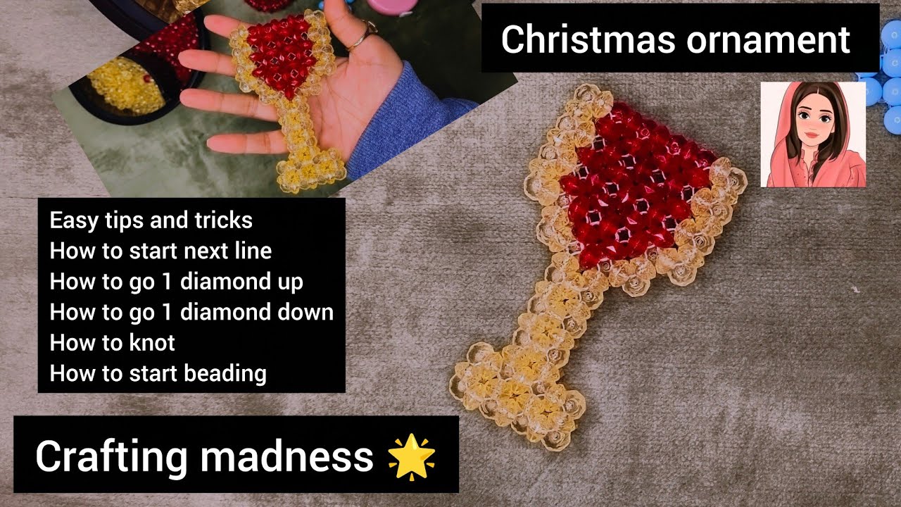 How to make a beaded Christmas ornament | how to make a beaded charm | beaded Cocktail glass