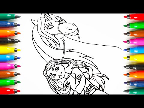 Drawing and Coloring Sophia and Wildstar from Unicorn