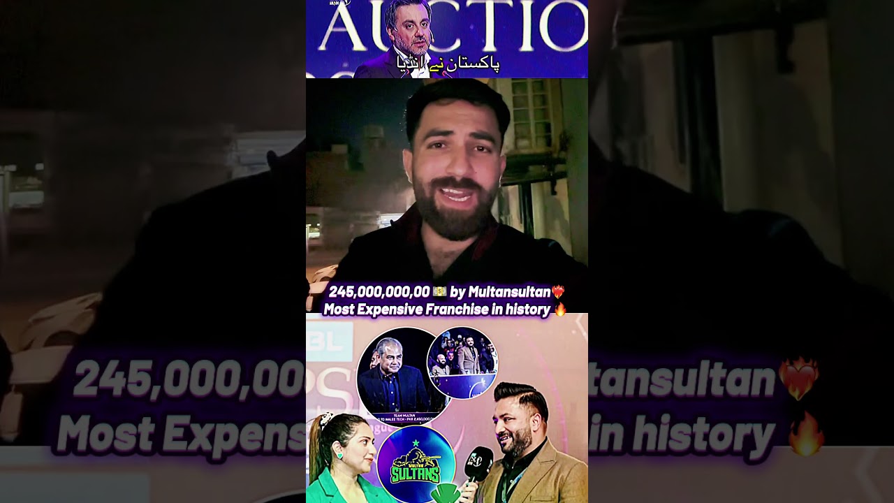 Most expensive franchise in the history of Pakistan super league multan sultan 