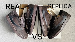REAL VS FAKE AIR JORDAN 1 LOW OG SP “VELVET” BROWN TRAVIS SCOTT