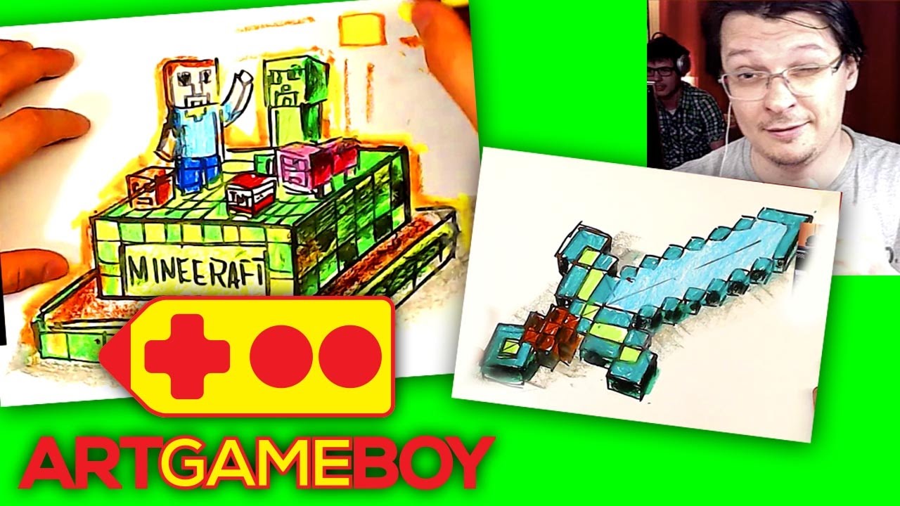 Рыба кит папа рисует майнкрафт