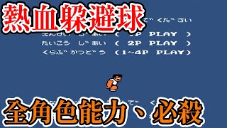 [紅白機遊戲]熱血躲避球全角色能力、必殺、BUG介紹