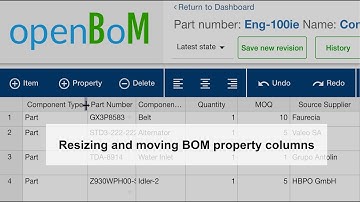OpenBOM: Resizing and moving BOM property columns [THIS IS OLD VIDEO]