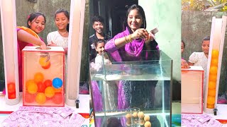 Ball Matching Game | Moni vs Khadija Funny Game 🔴🟡 #viral #tring#Rahimbhai 10 screenshot 4