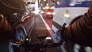 Lane splitting 5th Avenue during the Holidays to the Meatpacking District (Chest Cam)