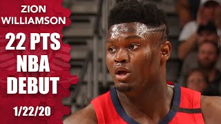 Zion Williamson scores 17 straight in electric 22point Pelicans debut | 201920 NBA Highlights