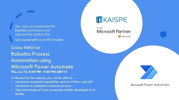 Robotics Process Automation | Microsoft Power Platform | Webinar | KAISPE