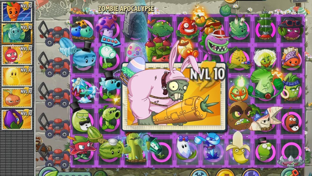 Plants vs Zombies 2: Hordas de Zombistein Conejo Nivel 10 - YouTube