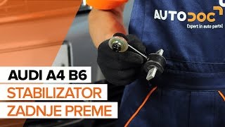 Vgradnja zadaj desni Koncnik AUDI A4 (8E2, B6): brezplačne video