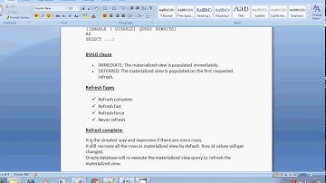 Oracle sql materialized view refresh complete