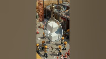 Mini Workers Build with a Spoon Crane?! 🍴 | Tiny Construction 3D Animation #shorts #shortvideo