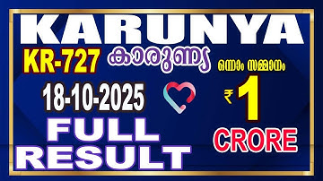 KERALA LOTTERY RESULT| RESULT HIGHLIGHTS|karunya bhagyakuri KR727|Kerala Lottery Result Today|live