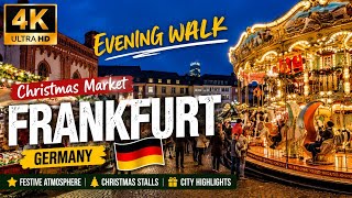 Frankfurt Christmas Market 4K 🇩🇪 | Evening Walk Through Germany's Most Beautiful Christmas Market