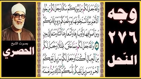 صفحة 276 سورة النحل- والله جعل لكم من بيوتكم سكنا وجعل لكم من جلود الأنعام بيوتا تستخفونها يوم ظعنكم