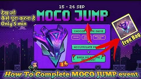 HOW TO COMPLETE MOCO JUMP EVENT || FREE BAG || ONLY 5 MIN TRICK || KAISE POORA KARNA HAI MOCO JUMP