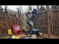 Cooking  Millet and Cassava  porridge for breakfast//African village life