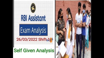 RBI assistant self given analysis shift 1