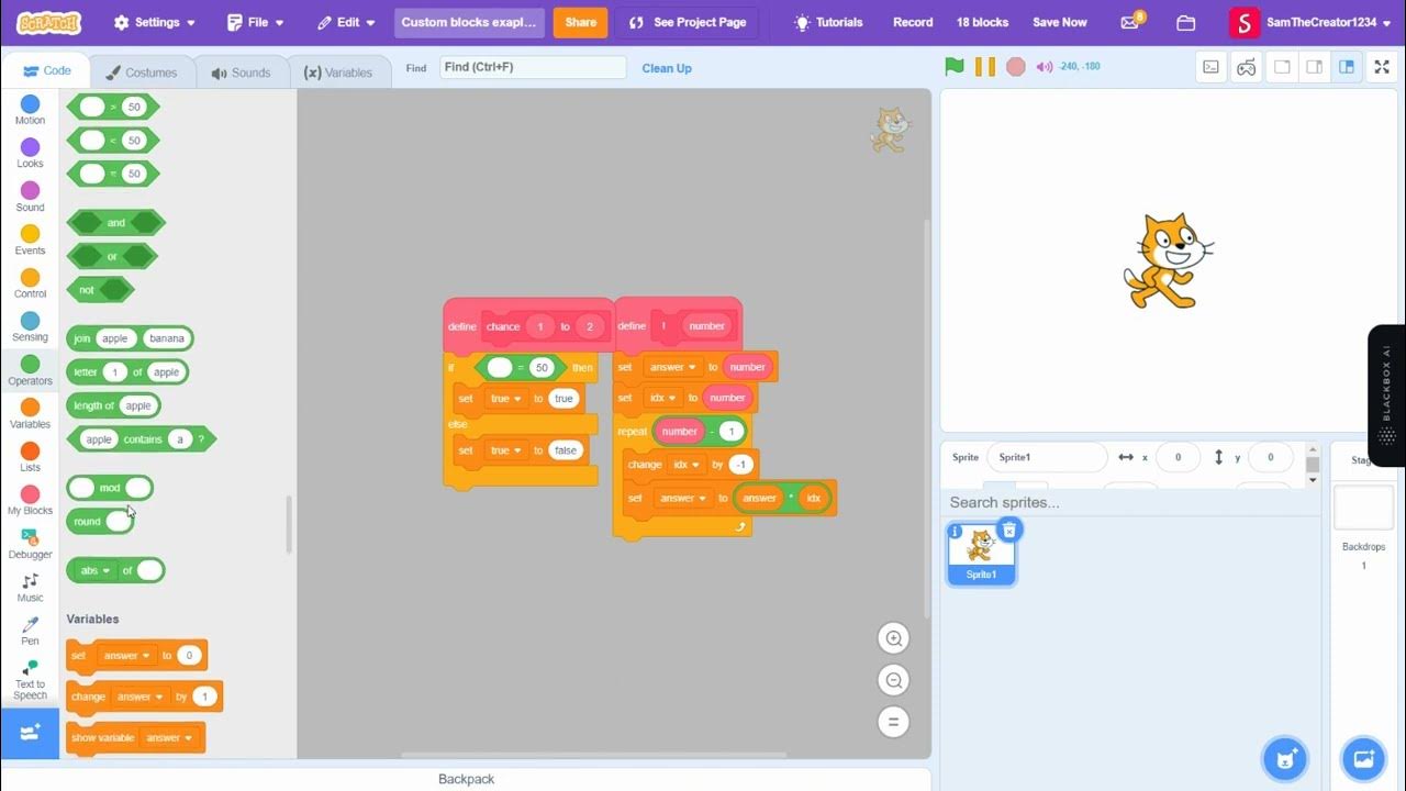 How to make a custom block in scratch part 1 - YouTube