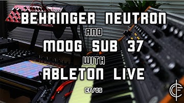 Behringer Neutron and Moog Sub 37 analog synthesizer with Max for live device and Ableton Live