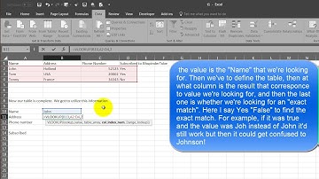 How to use Vlookup in excel to create a user form