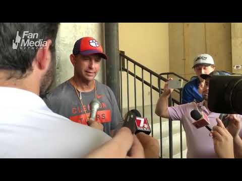 Clemson HC Dabo Swinney talks after scrimamge mlsli