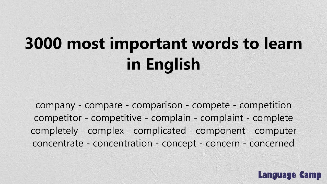 《481 - 500》3000 most important words to learn in English with sentences ...