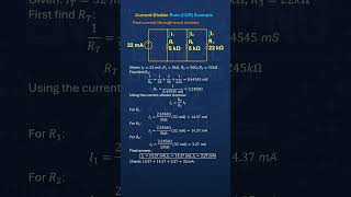 Current Divider Rule Made Easy! Parallel Resistor Currents Fast #Shorts #Electronics Example 20