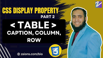Understanding CSS Display Property Part 2: Table, Caption, Column, Row | Urdu/Hindi | Zaions