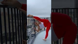 Stretching On The Balcony! #Flexibility #Stretching #Yogagirl