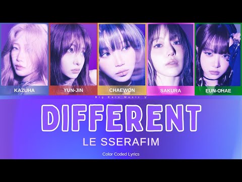 LE SSERAFIM 르세라핌 DIFFERENT Japanese Lyrics Color Coded Lyrics 4K Video 