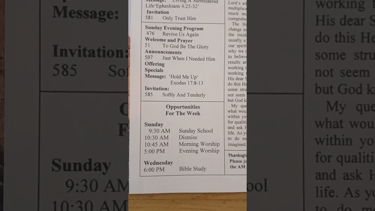 Colony Baptist Church Bulletin Orange TX 10-26-25