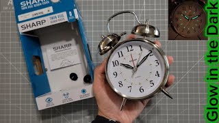 Sharp Glow in the Dark Twin Bell Battery Alarm Clock