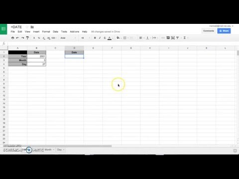 Using =DATE in Google Spreadsheets