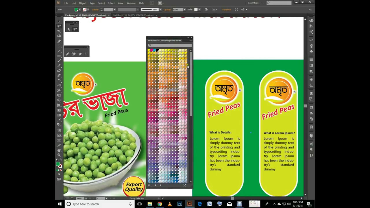 CYMK to Pantone colors Converting in a object Adobe Illustrator - YouTube