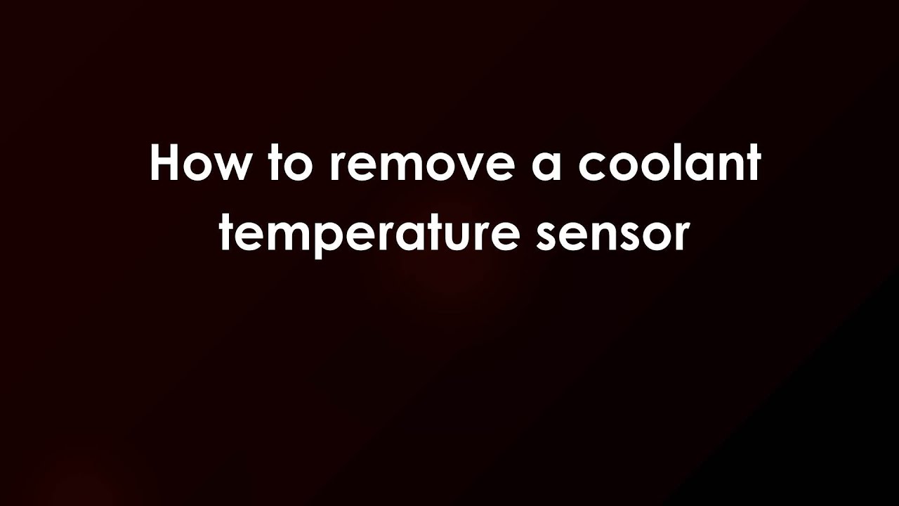 How to remove a coolant temperature sensor - YouTube