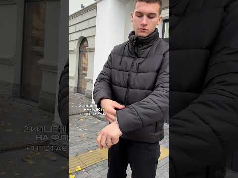 Куртка зимова чоловіча коротка до -20°c С тепла bubble зима графіт пуховик чоловічий зимовий, видео 1