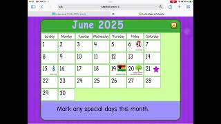 Starfall Daily Calendar - June 21, 2025