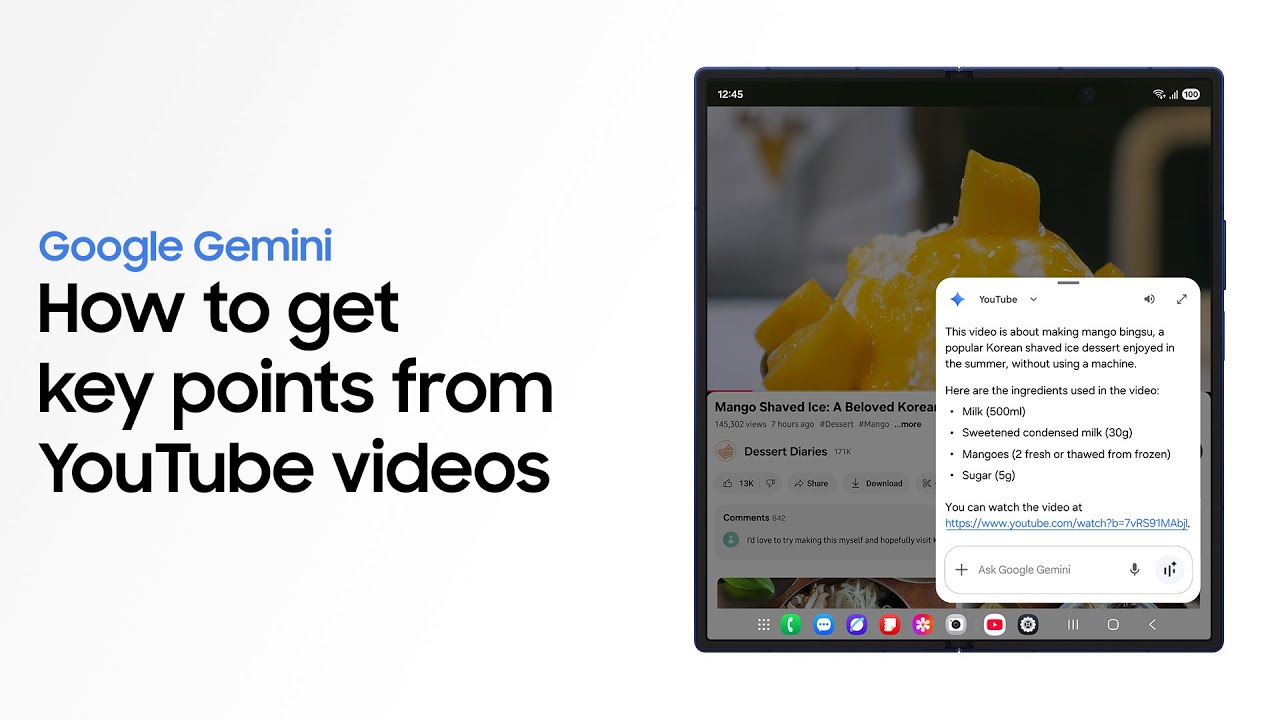 How to use Google Gemini to understand YouTube videos | Galaxy Z Fold7 ...