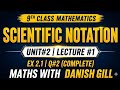 9th Math EX 2.1 Q#1 solution | Scientific Notation | Easy Method