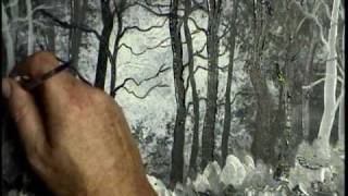 Gary Garrett Painting Demo -Bob Ross Tribute Gesso Landscape